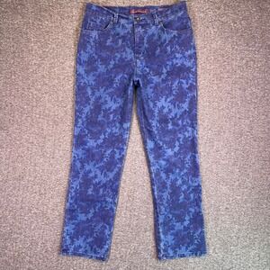 Gloria Vanderbilt Amanda Jeans Womens 10P Blue Floral‎ Straight Pants Fits32x28